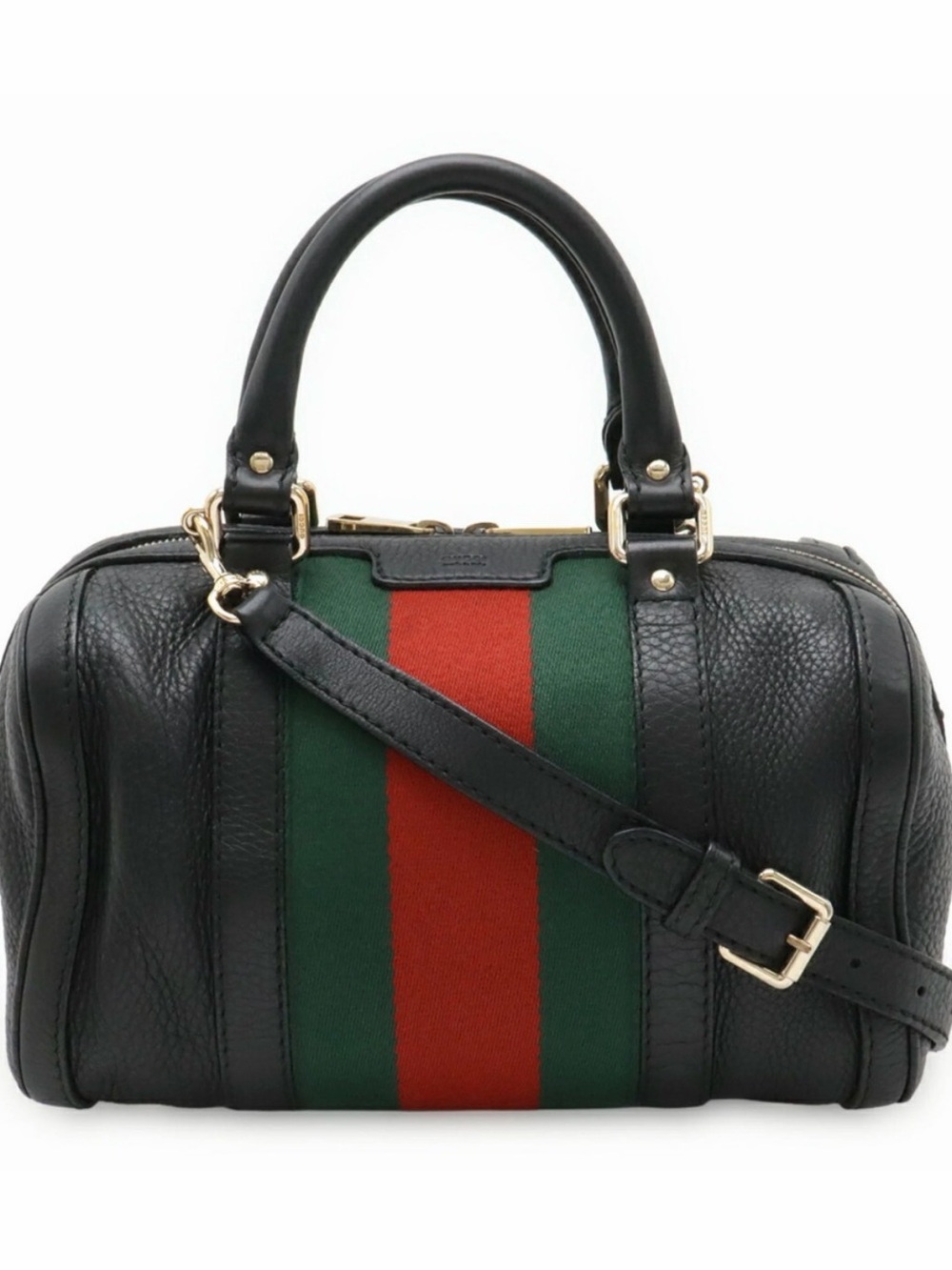 🖤💚♥️Beautiful GUCCI Sherry Line Leather Mini Boston Bag🖤💚♥️